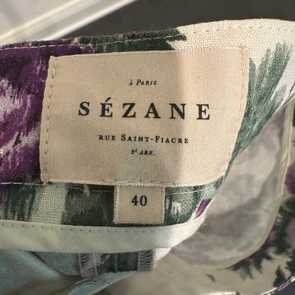 Sézane Chuck trousers in Maxi fleur violette, size 40, pre-owned - Picture 6 of 12